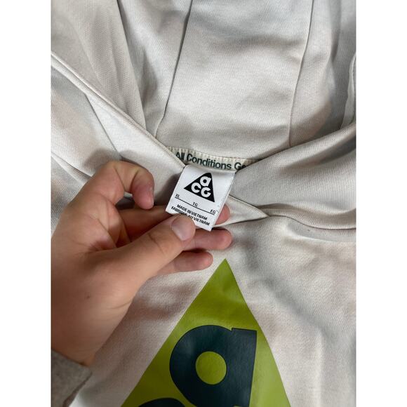 Nike ACG Hoodie Unisex Kids XL Beige Icon Fleece Pullover Sweatshirt Athleisure - Picture 5 of 5